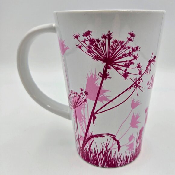 Davids Tea Mug Pink Dandelion The Perfect Mug Cup White Cracked Read - Picture 6 of 12